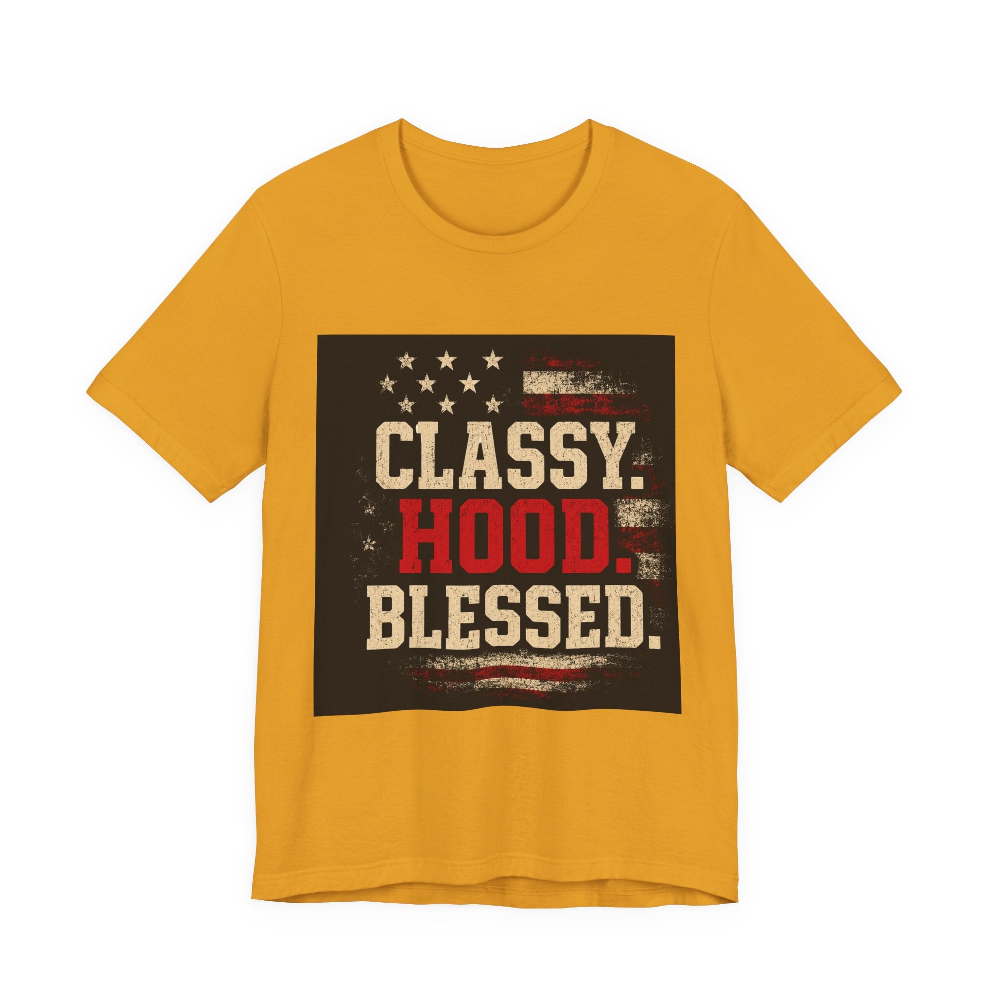 Classy Hood Blessed Tee — Patriotic Vintage Graphic Shirt