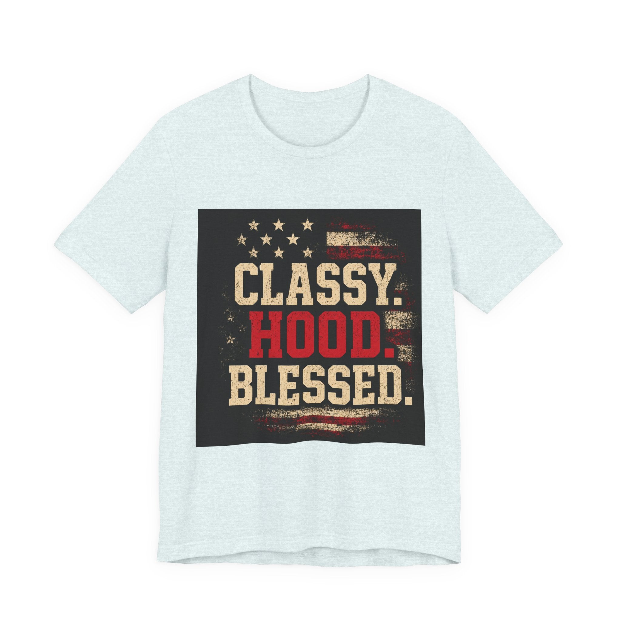 Classy Hood Blessed Tee — Patriotic Vintage Graphic Shirt