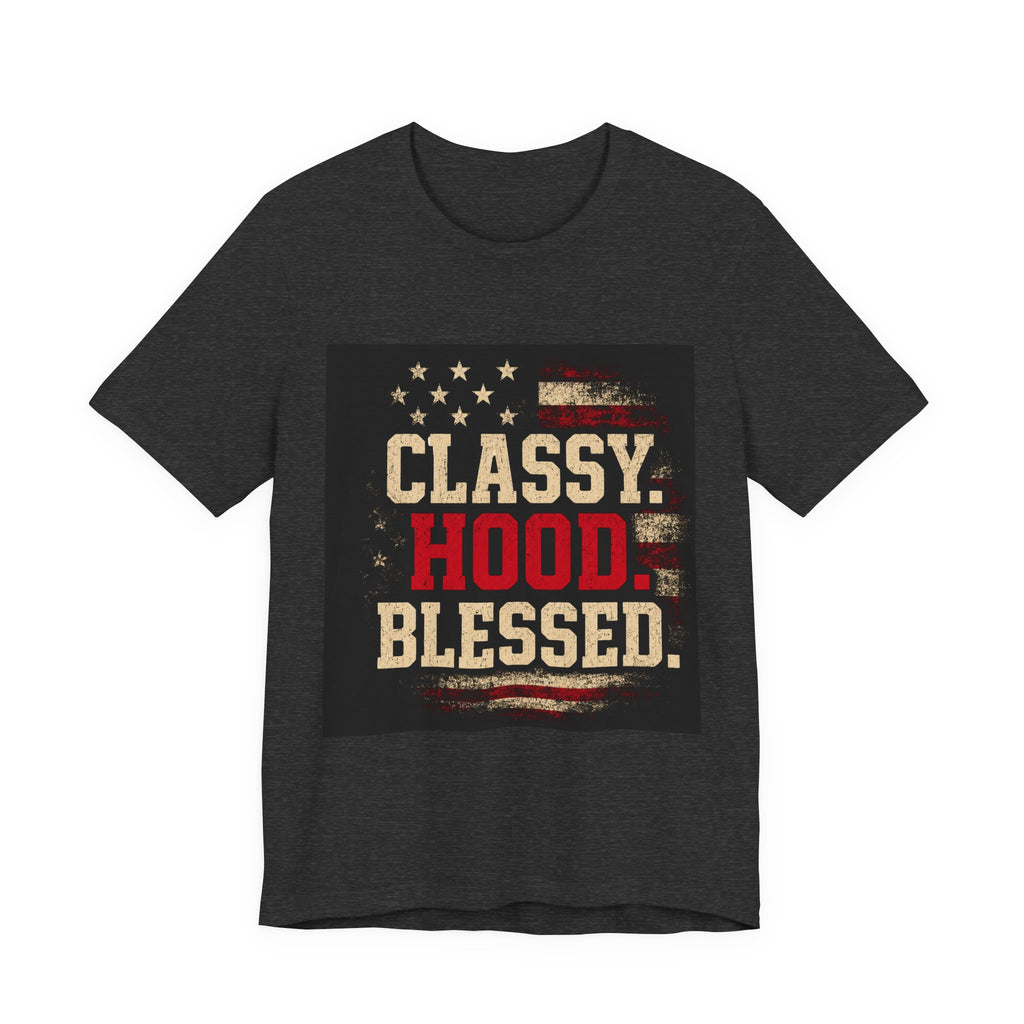 Classy Hood Blessed Tee — Patriotic Vintage Graphic Shirt