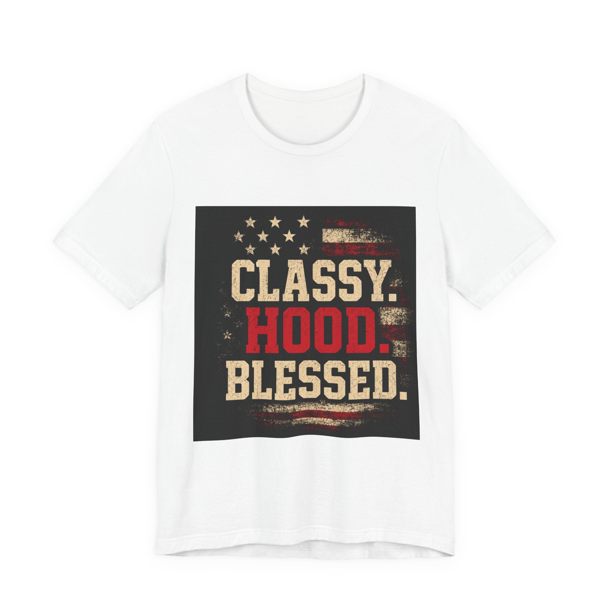Classy Hood Blessed Tee — Patriotic Vintage Graphic Shirt