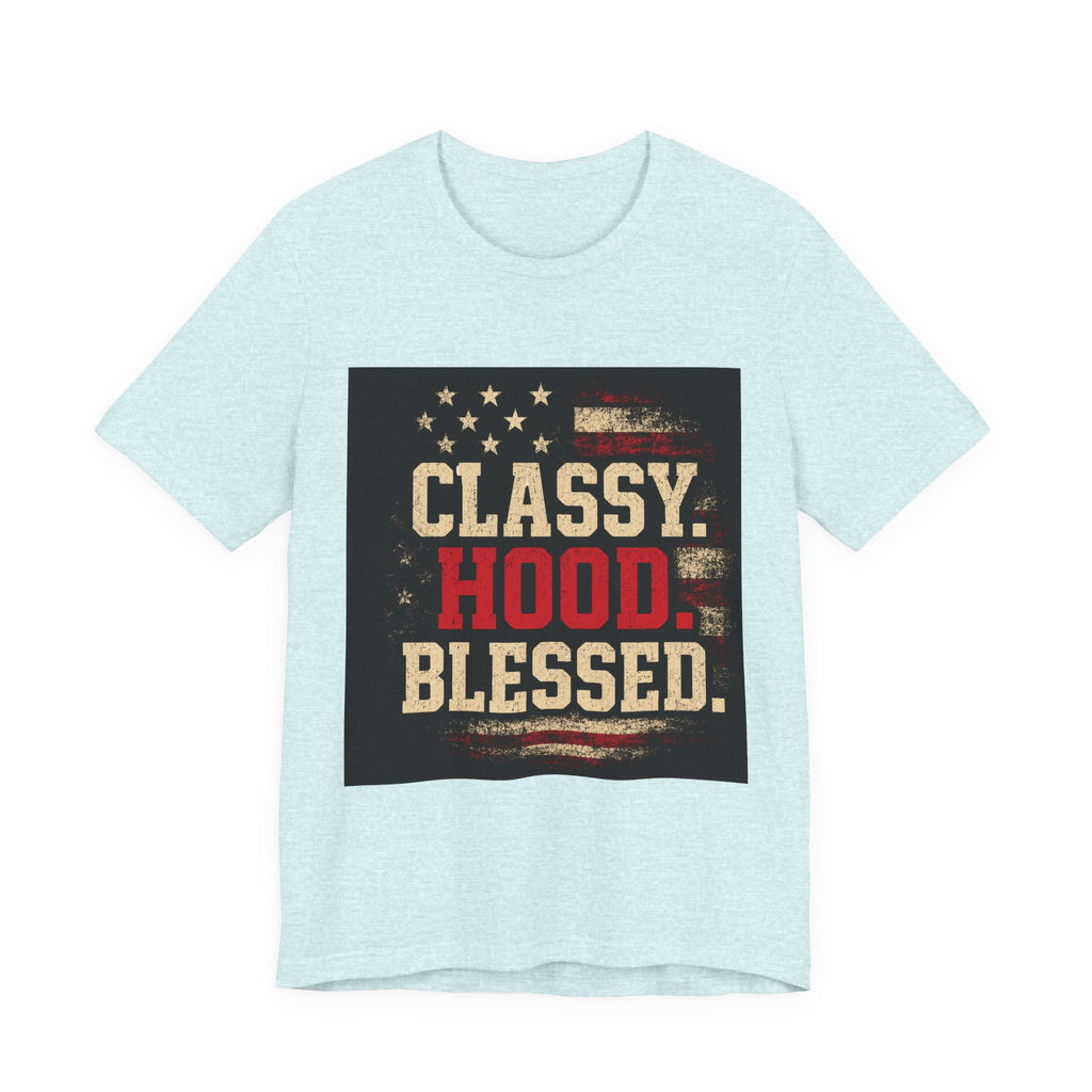 Classy Hood Blessed Tee — Patriotic Vintage Graphic Shirt