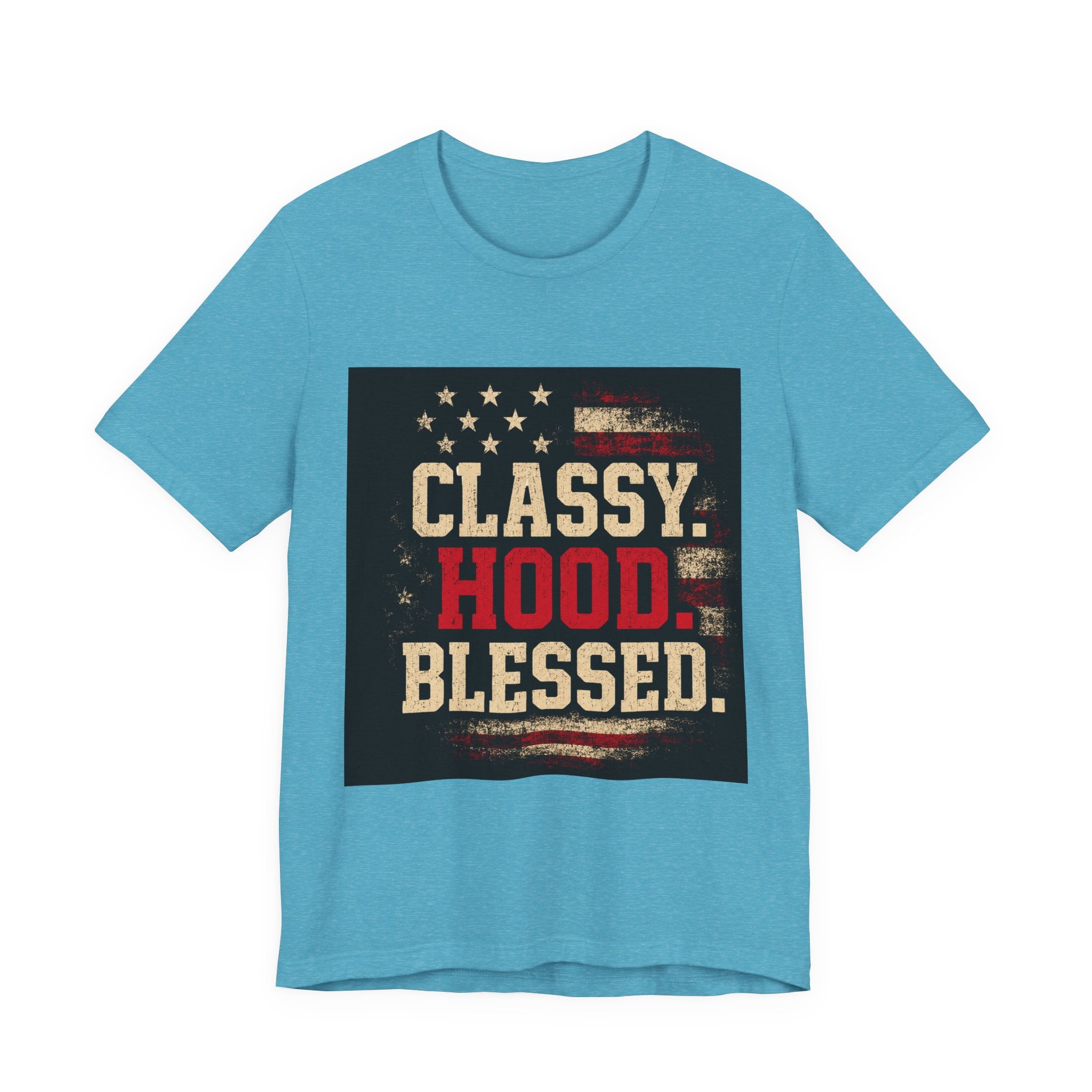 Classy Hood Blessed Tee — Patriotic Vintage Graphic Shirt