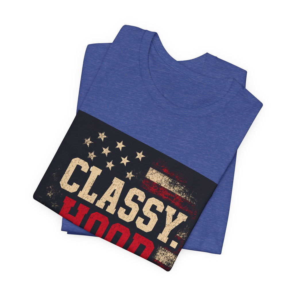 Classy Hood Blessed Tee — Patriotic Vintage Graphic Shirt