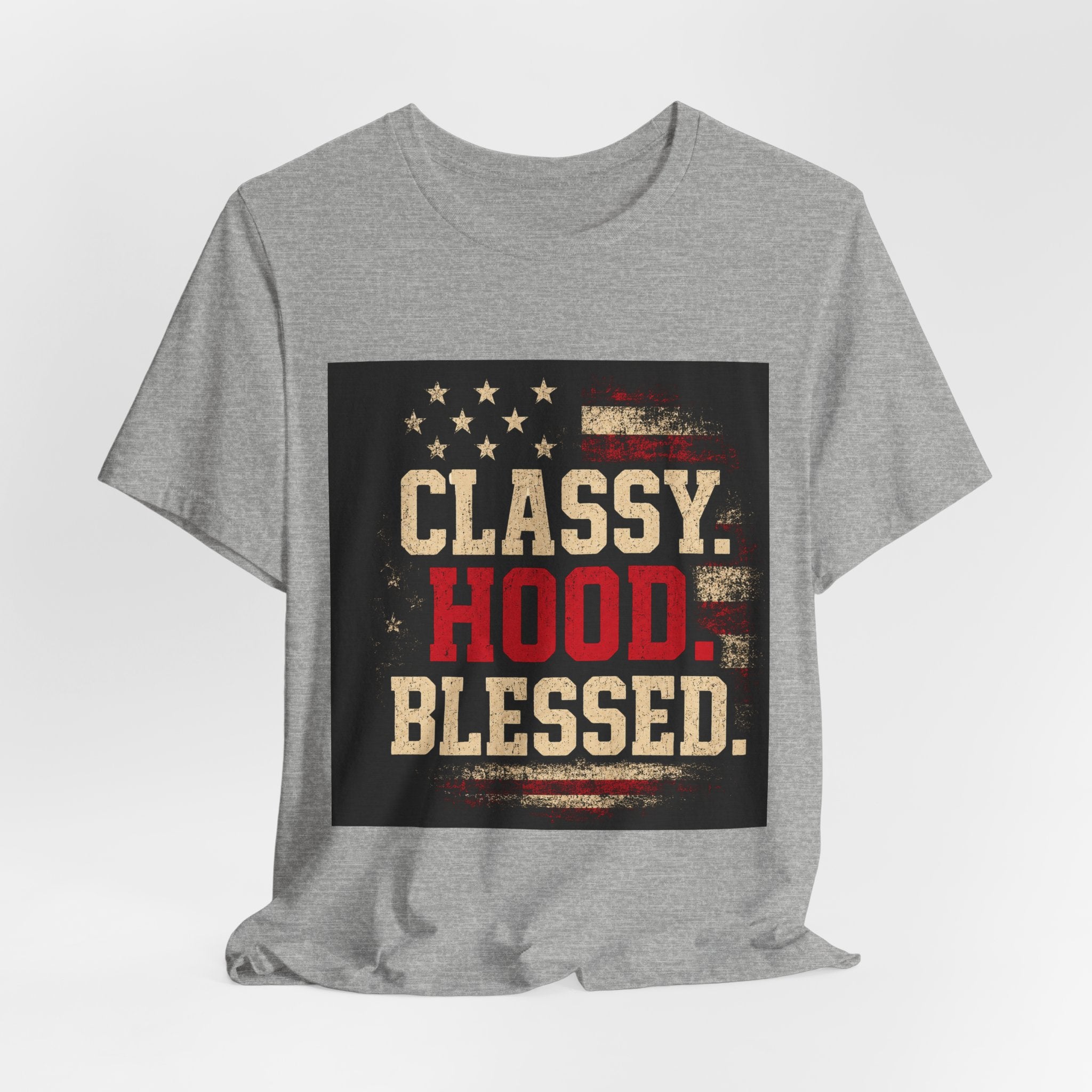 Classy Hood Blessed Tee — Patriotic Vintage Graphic Shirt