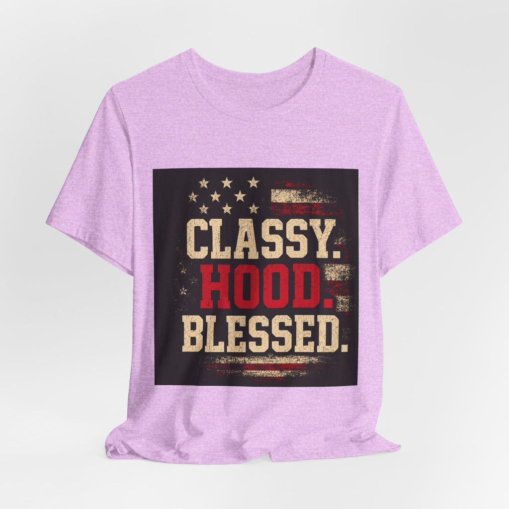 Classy Hood Blessed Tee — Patriotic Vintage Graphic Shirt