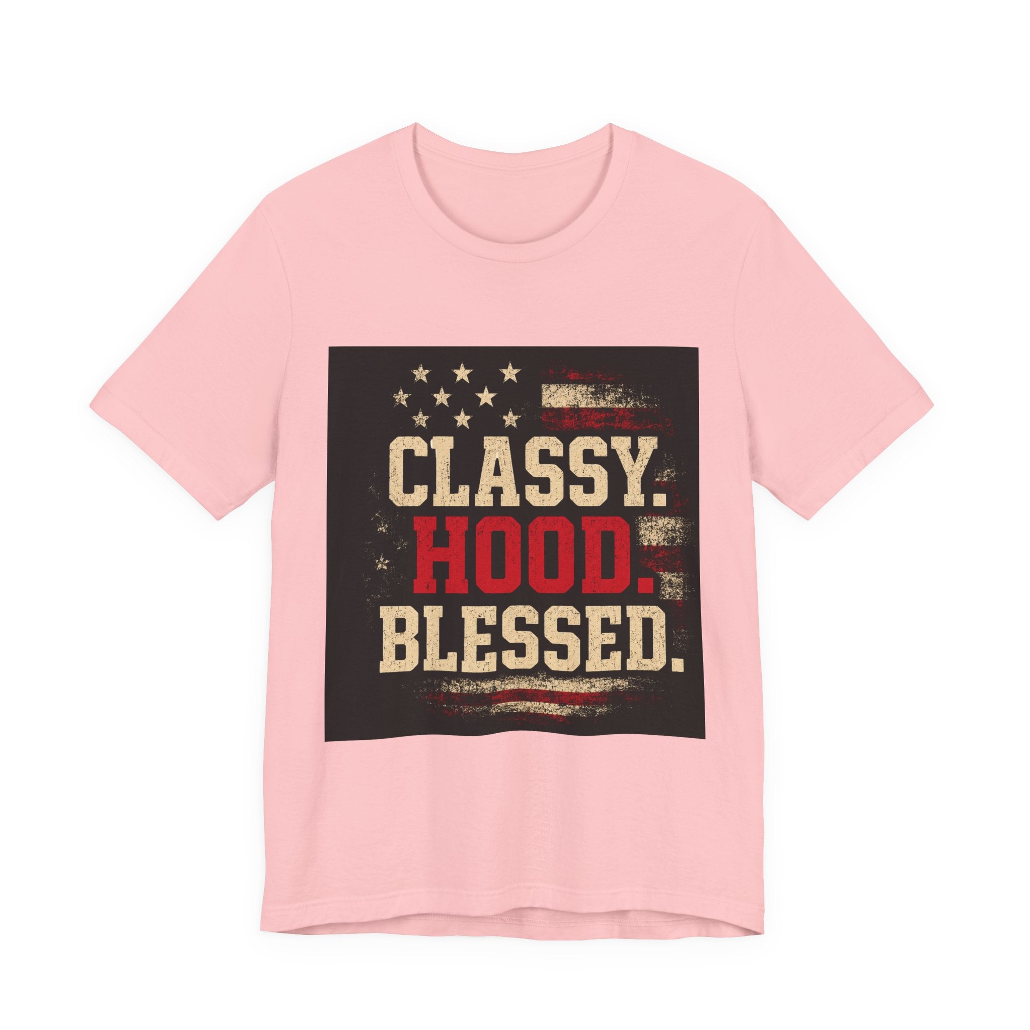 Classy Hood Blessed Tee — Patriotic Vintage Graphic Shirt