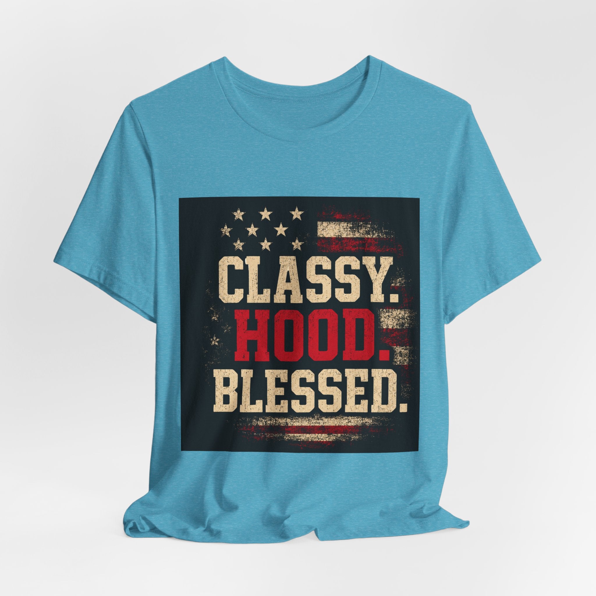 Classy Hood Blessed Tee — Patriotic Vintage Graphic Shirt