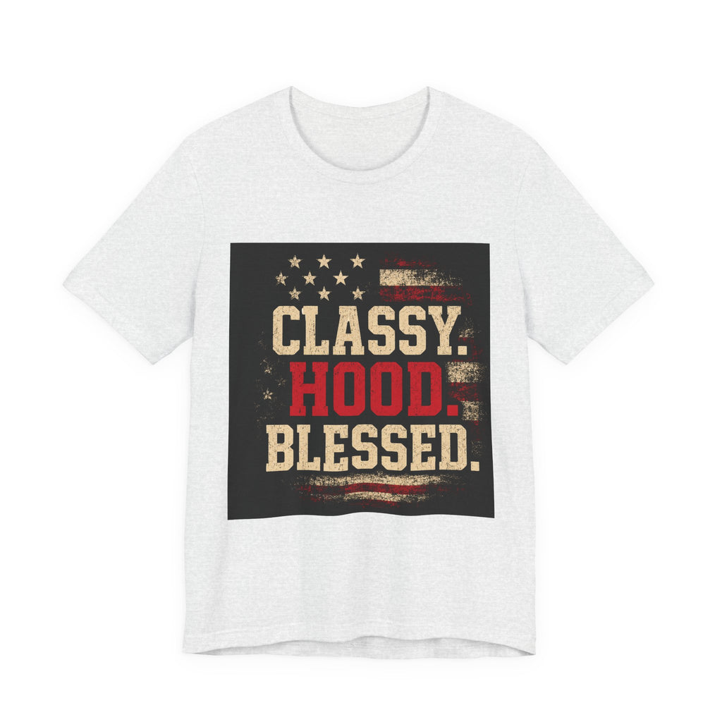 Classy Hood Blessed Tee — Patriotic Vintage Graphic Shirt