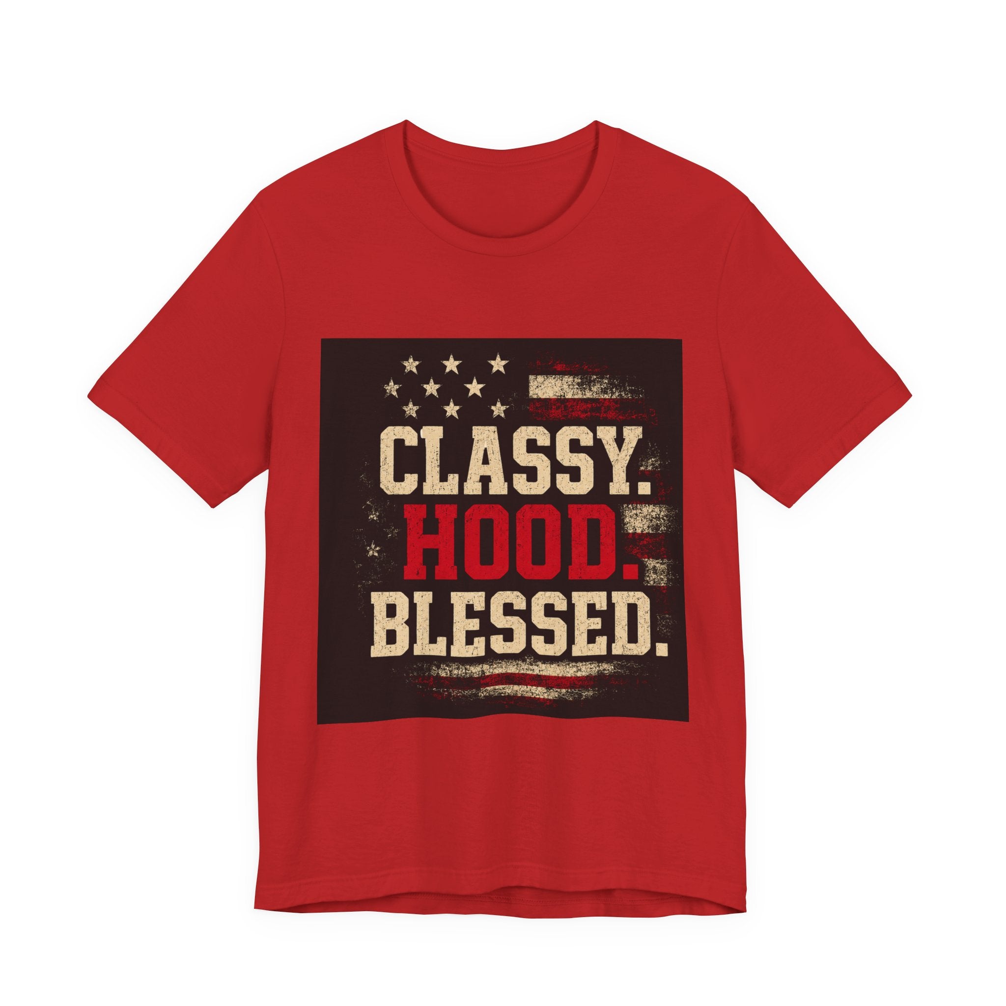 Classy Hood Blessed Tee — Patriotic Vintage Graphic Shirt