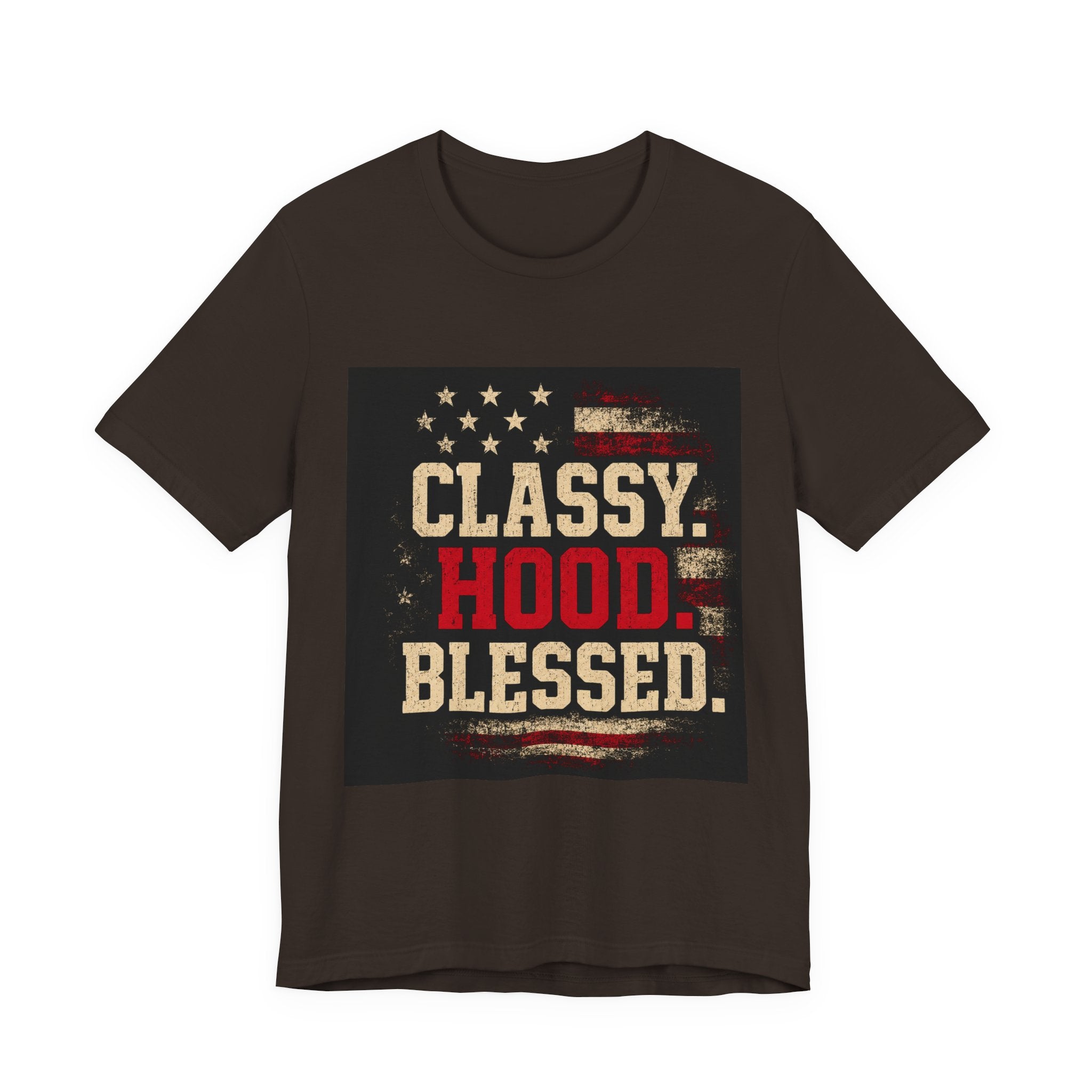 Classy Hood Blessed Tee — Patriotic Vintage Graphic Shirt