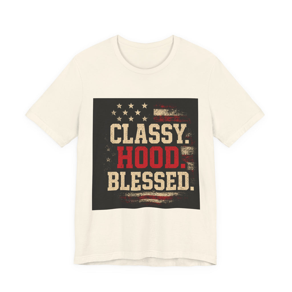 Classy Hood Blessed Tee — Patriotic Vintage Graphic Shirt