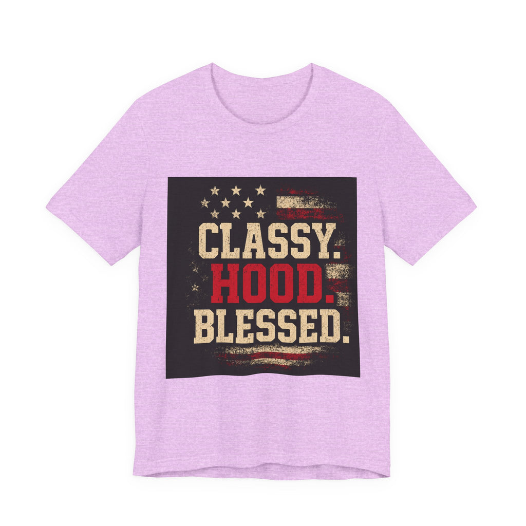 Classy Hood Blessed Tee — Patriotic Vintage Graphic Shirt