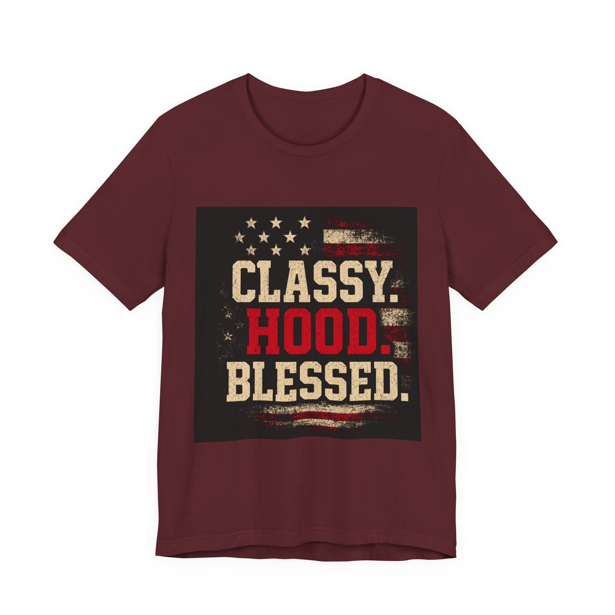 Classy Hood Blessed Tee — Patriotic Vintage Graphic Shirt