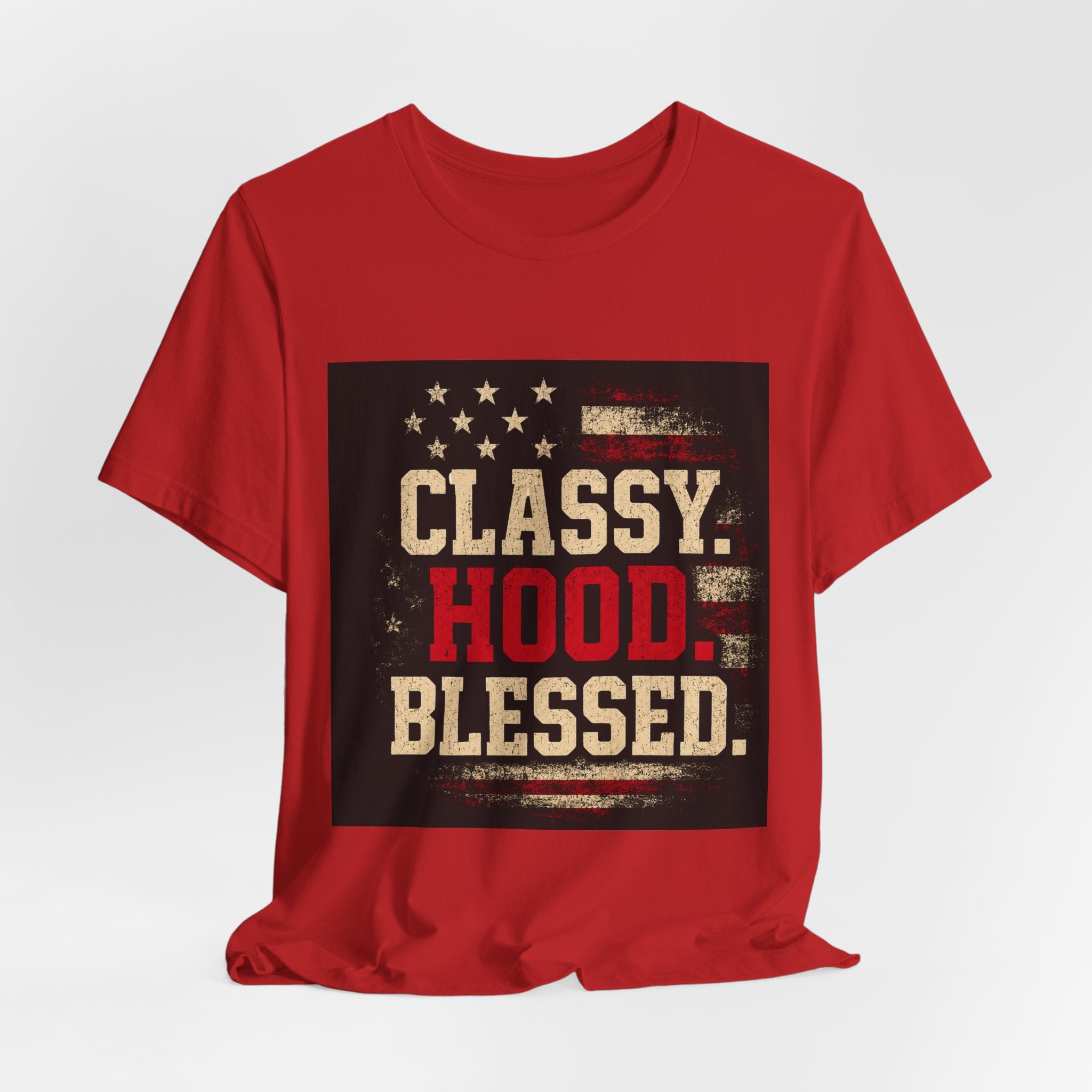 Classy Hood Blessed Tee — Patriotic Vintage Graphic Shirt