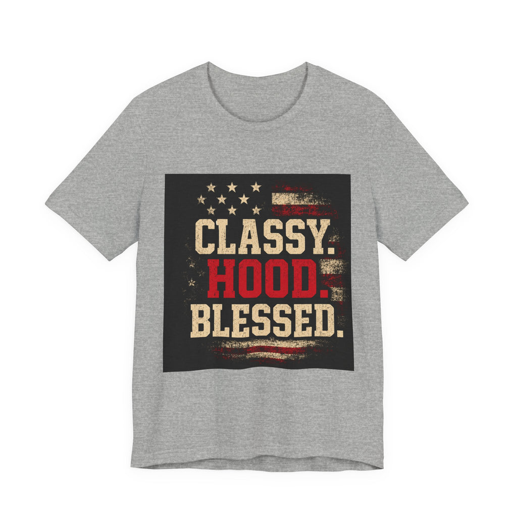 Classy Hood Blessed Tee — Patriotic Vintage Graphic Shirt