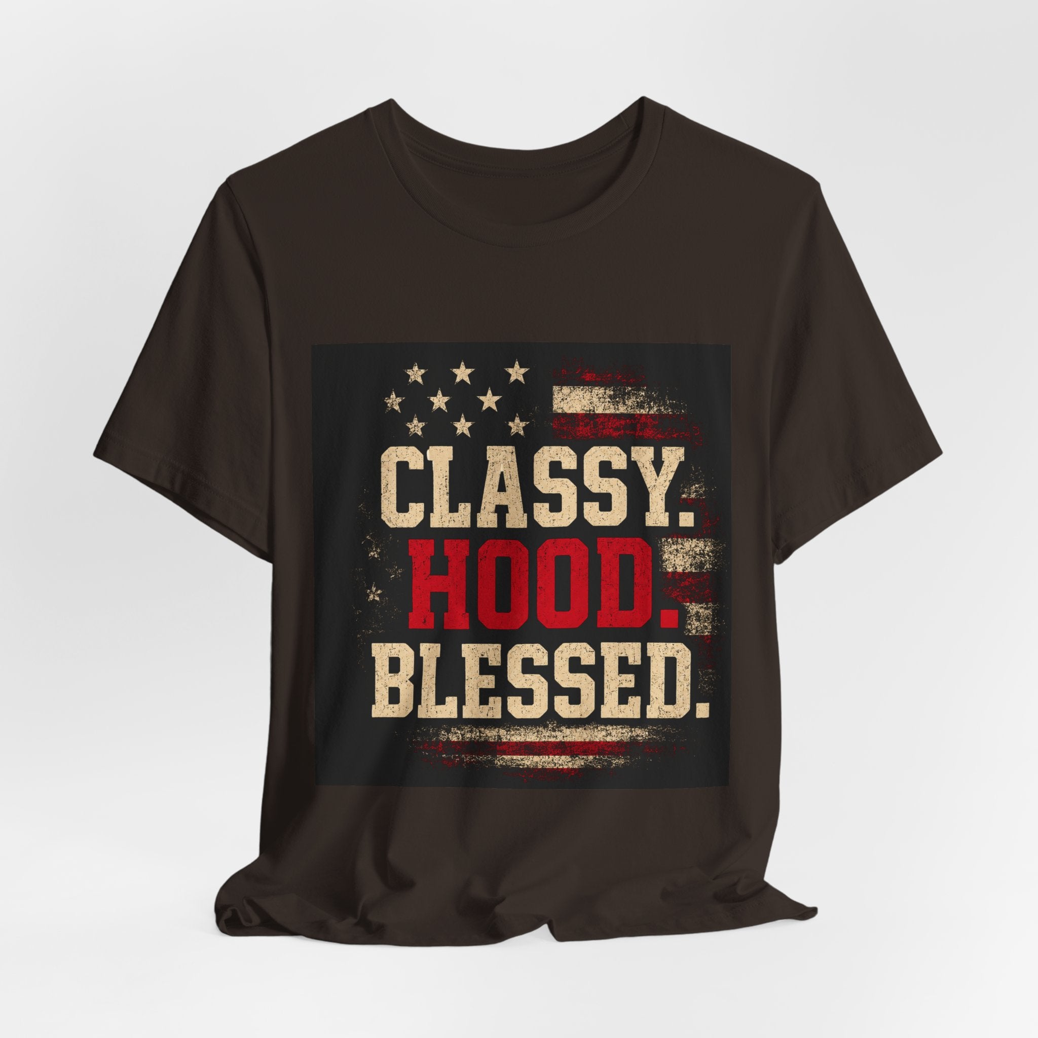 Classy Hood Blessed Tee — Patriotic Vintage Graphic Shirt