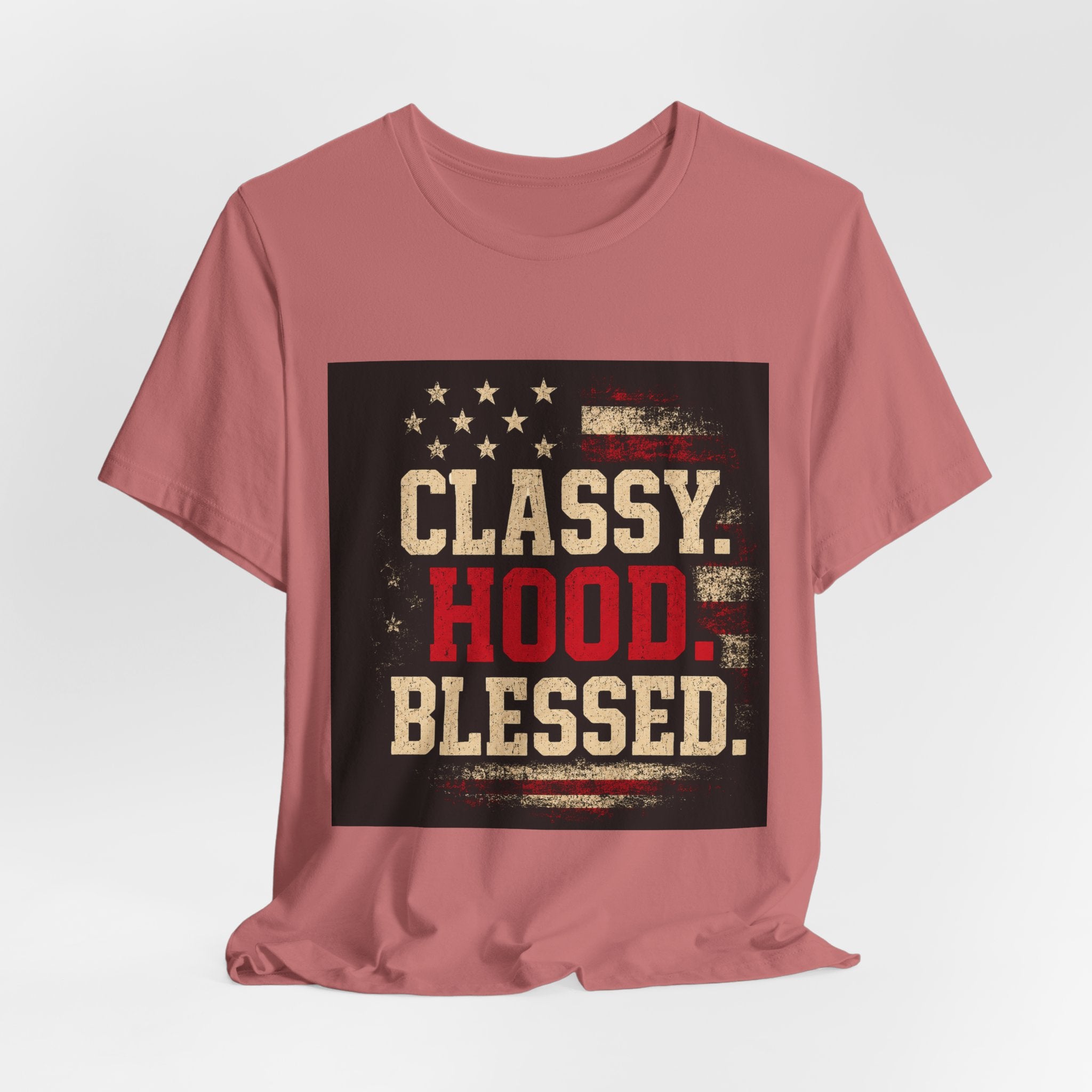Classy Hood Blessed Tee — Patriotic Vintage Graphic Shirt