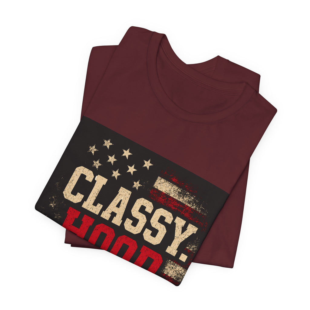Classy Hood Blessed Tee — Patriotic Vintage Graphic Shirt
