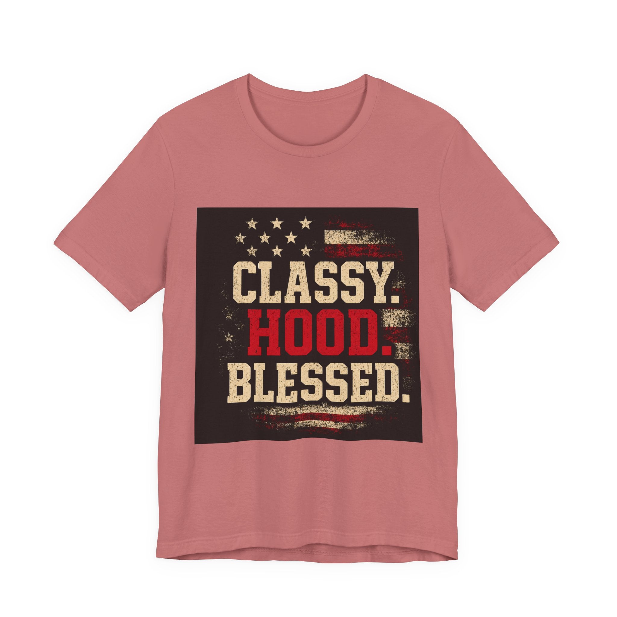 Classy Hood Blessed Tee — Patriotic Vintage Graphic Shirt