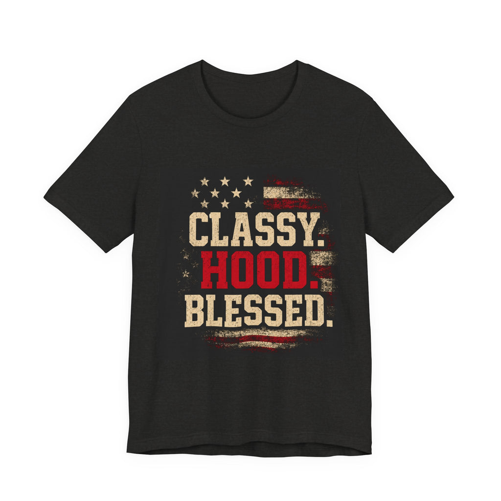Classy Hood Blessed Tee — Patriotic Vintage Graphic Shirt