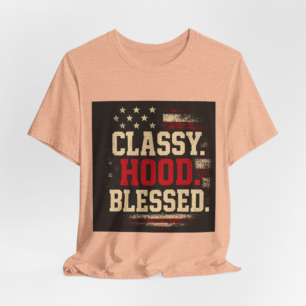 Classy Hood Blessed Tee — Patriotic Vintage Graphic Shirt