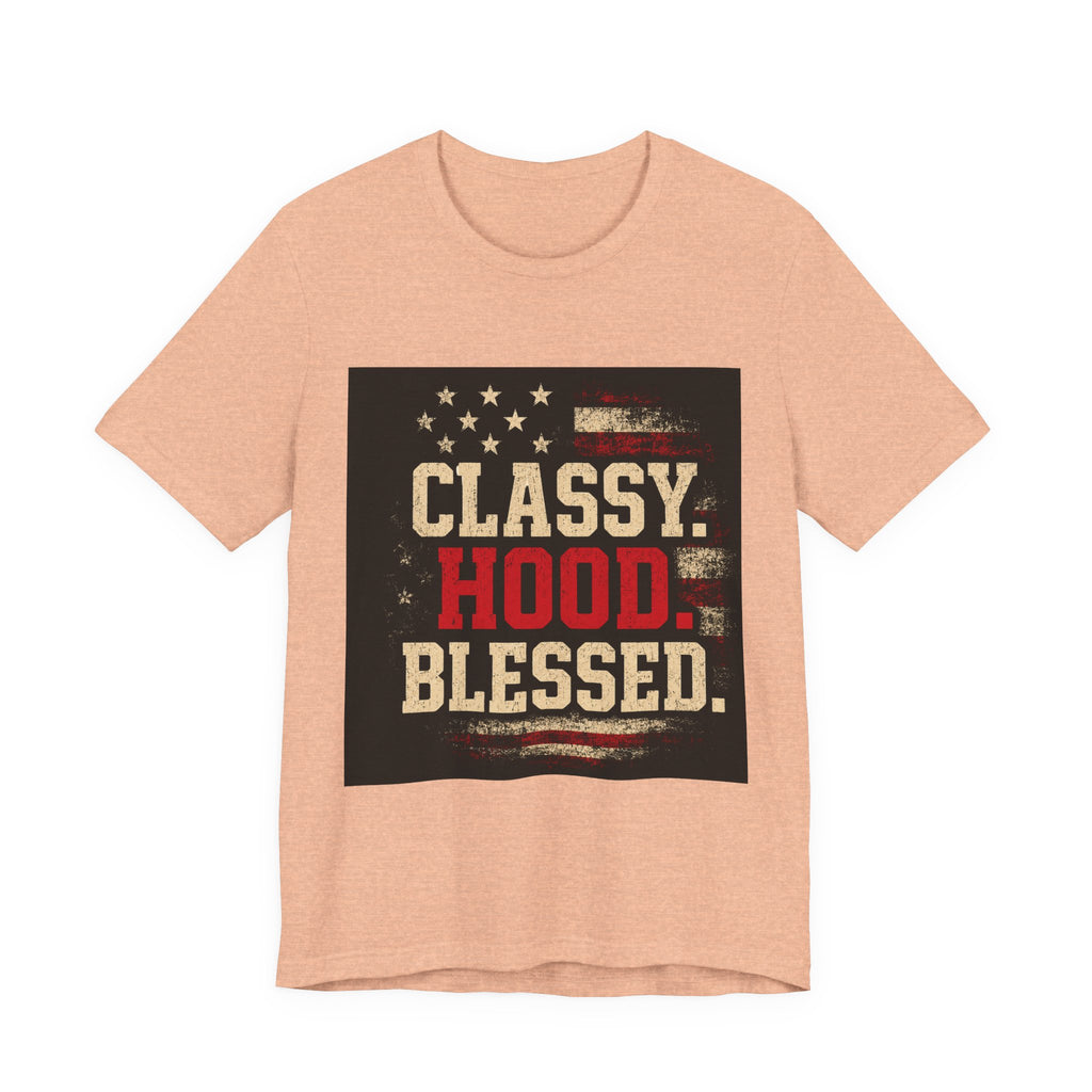 Classy Hood Blessed Tee — Patriotic Vintage Graphic Shirt