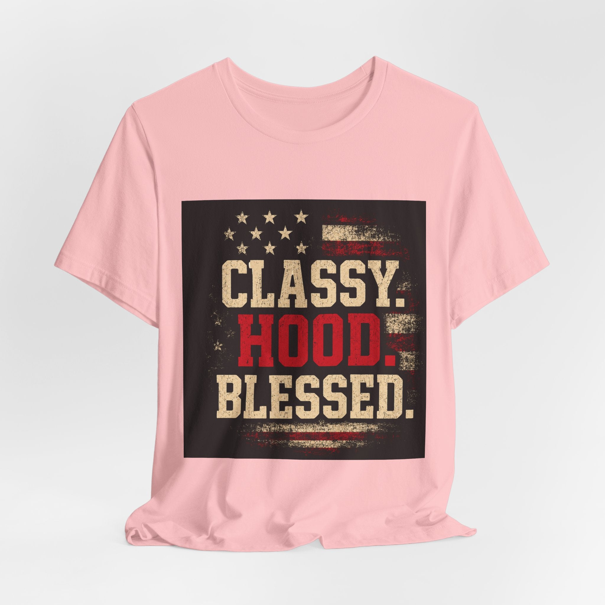 Classy Hood Blessed Tee — Patriotic Vintage Graphic Shirt